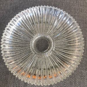 Vintage clear glass divided lazy susan tray